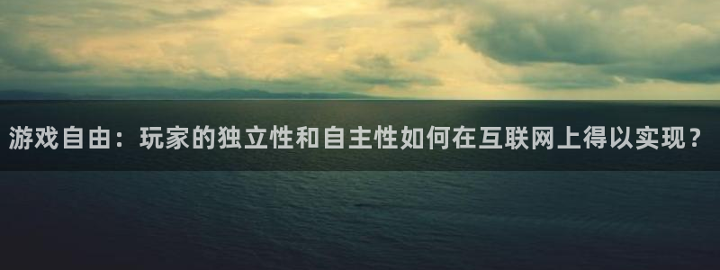 pp电子官网游戏：游戏自由：玩家的独立性和自主性如何在互联网上得以实现？